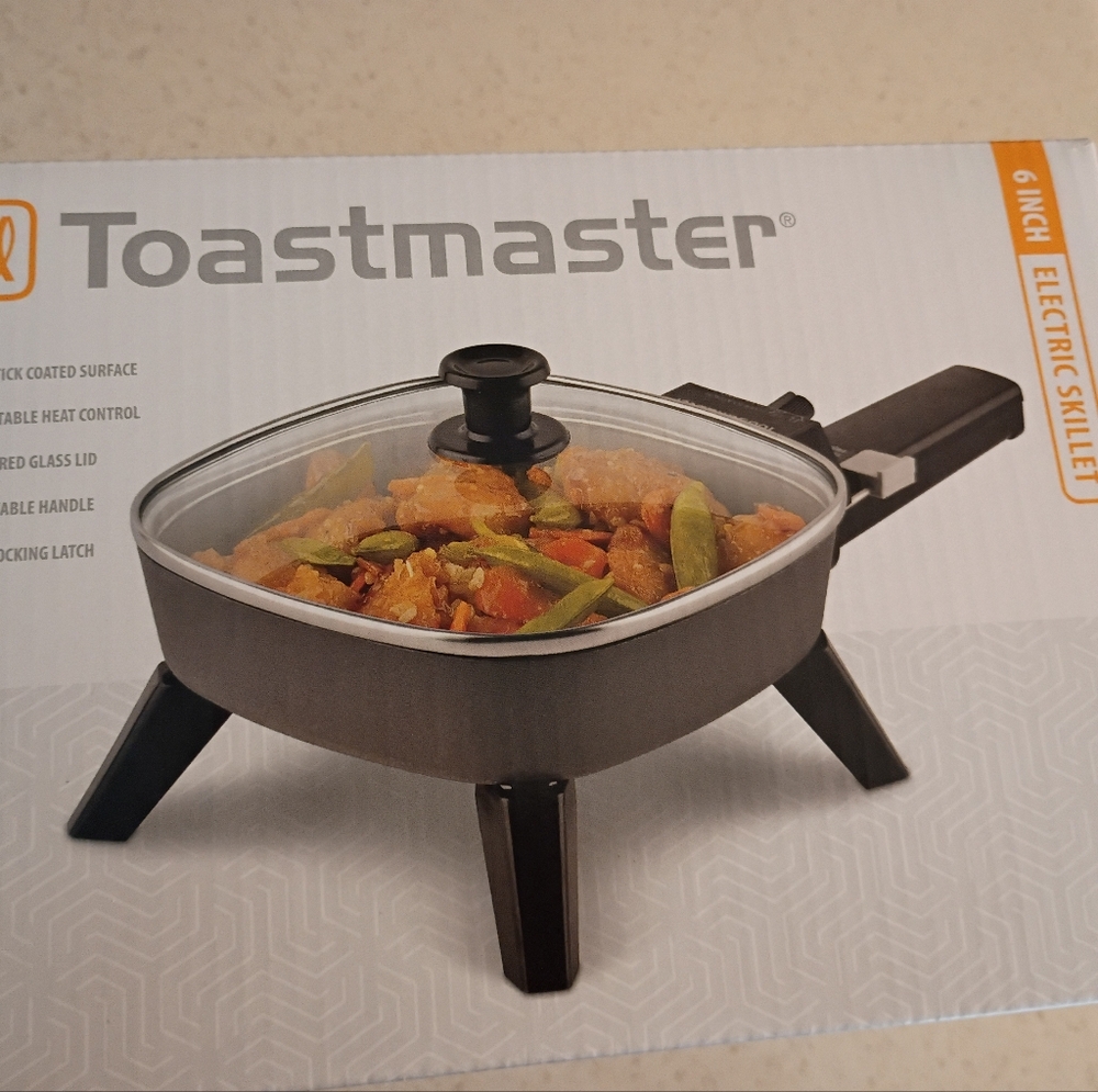 New 6" Toastmaster Electric Skillet with Glass Lid